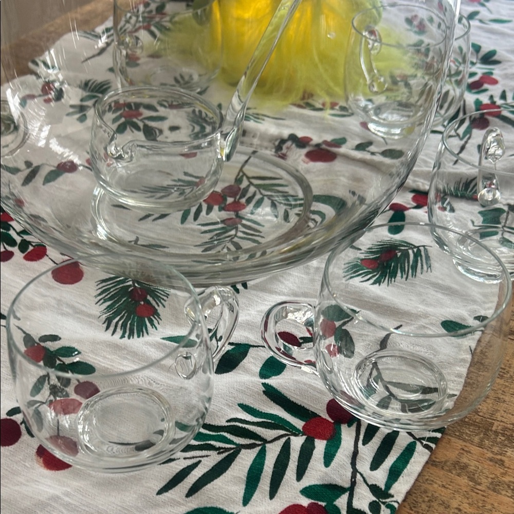 punch bowl set 8 piece